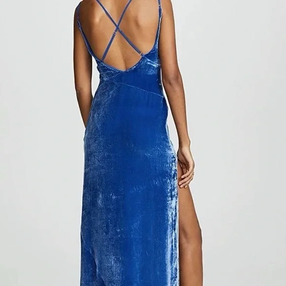 For Love & Lemons Nadine Velvet Maxi Dress LIKE NEW - Picture 3 of 14